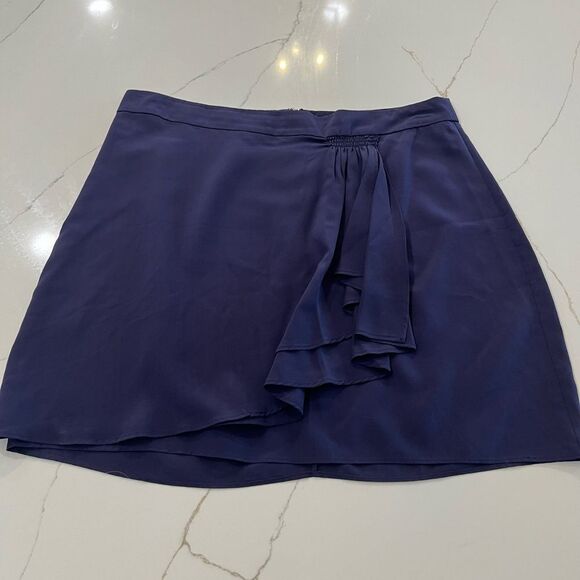 BCBGMaxAzria Blue Wrap Skirt Casual - Picture 1 of 6